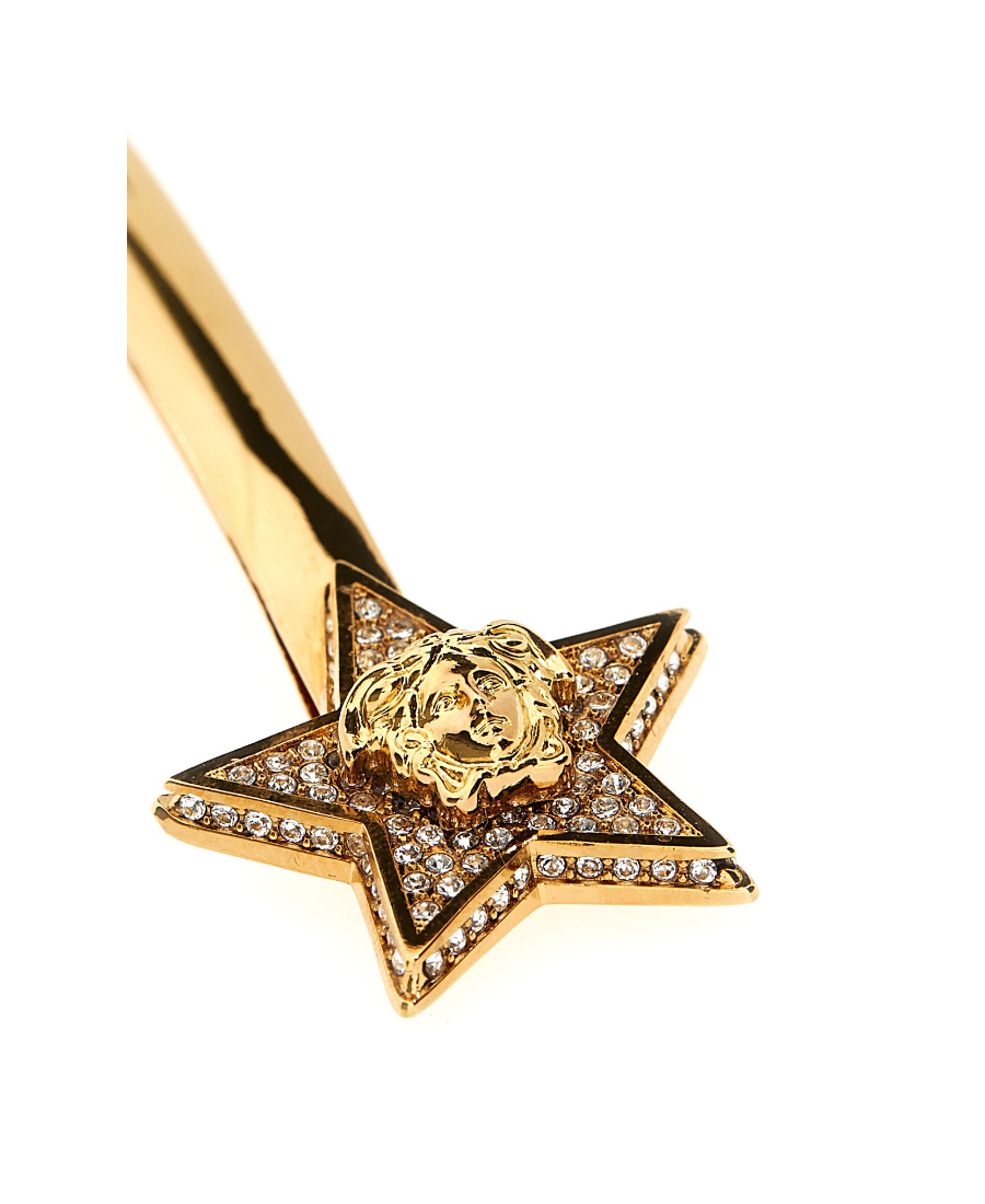 Versace Star-embellished Hair Pin In Yellow