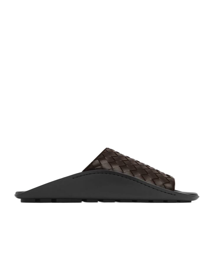 Bottega Veneta Nappa Opaque Weave Mule Sandal In Brown