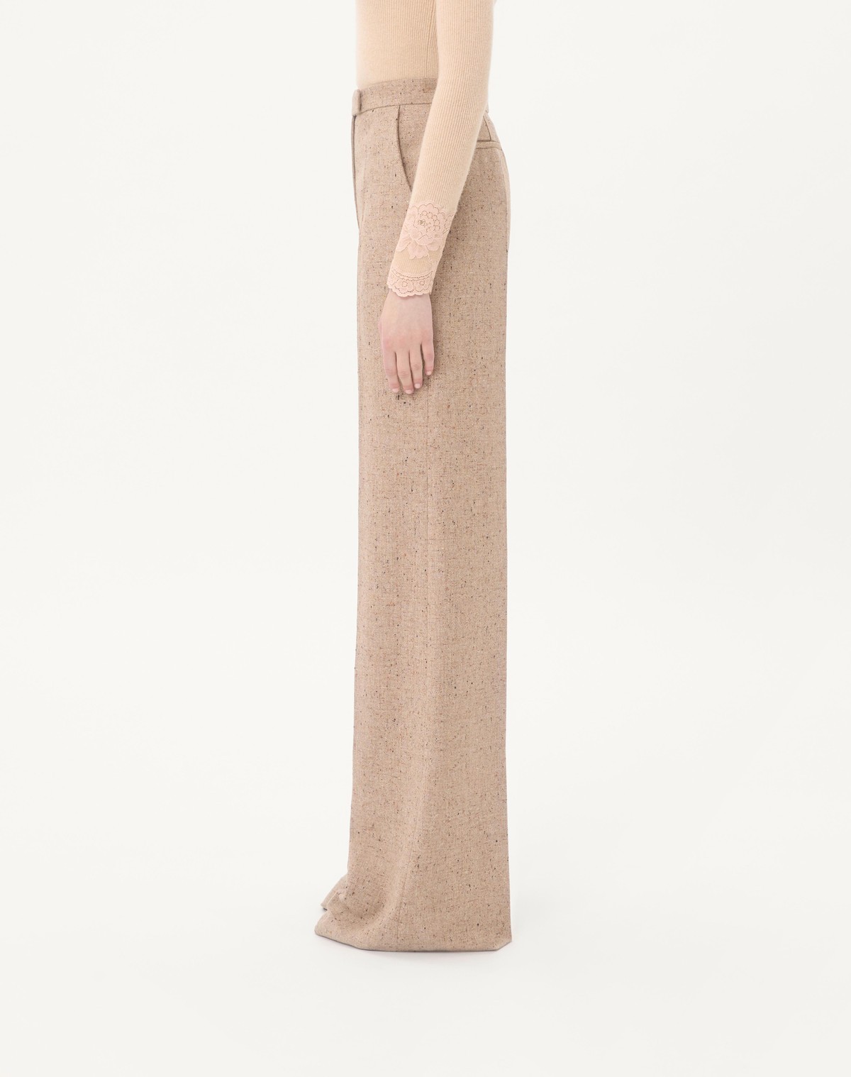 Valentino Woven Casual Pants In Brown