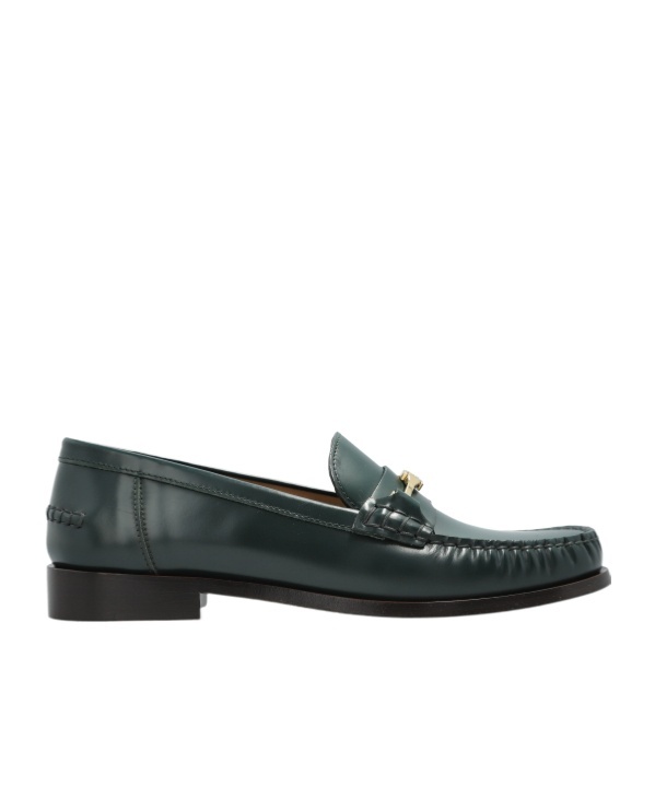 Ferragamo Harry F-buckle Leather Loafers In Green