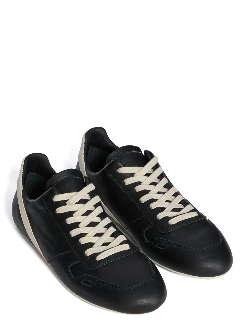 Rick Owens Streamlined Low-top Sneakers With Round Toe In Black