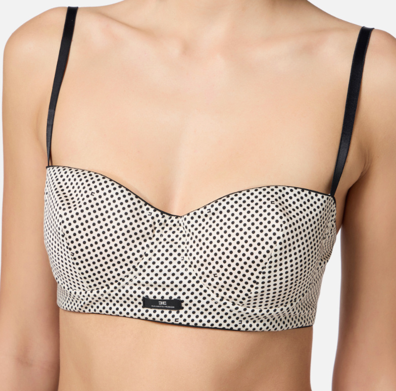 Elisabetta Franchi Polka Dot Print Bra Top In Multi