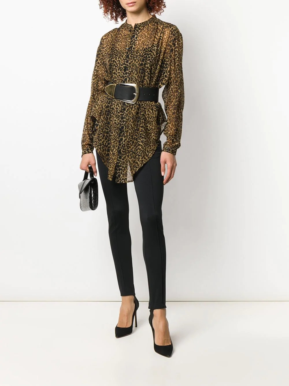 Saint Laurent Oversize Fit Shirt In Brown
