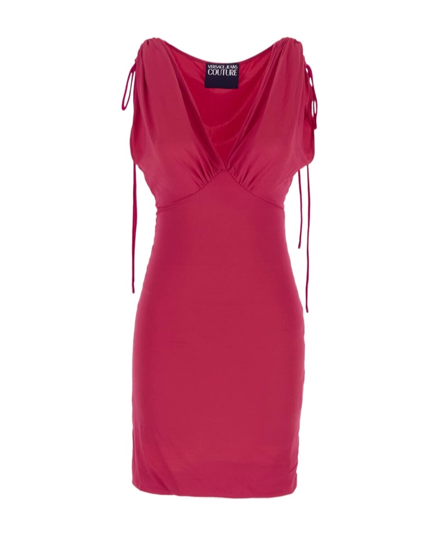 Versace Jeans Ruched Sleeveless Minidress In Red