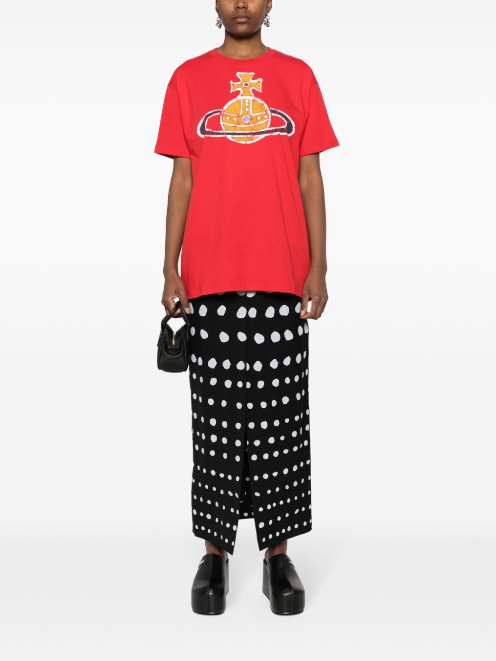 Shop Vivienne Westwood Orb-logo-print Cotton T-shirt In Red