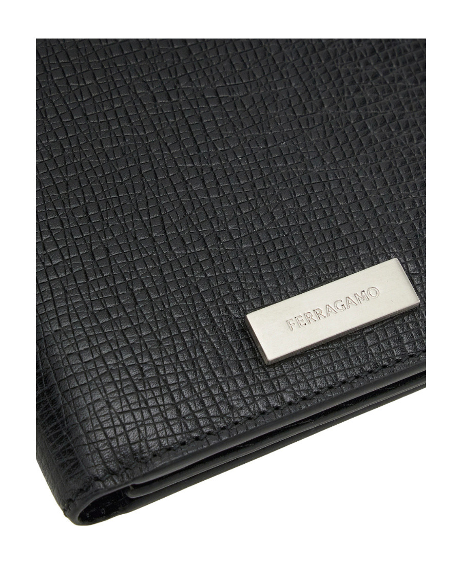 Shop Ferragamo Salvatore Logo Plaque Bi-fold Wallet In Black
