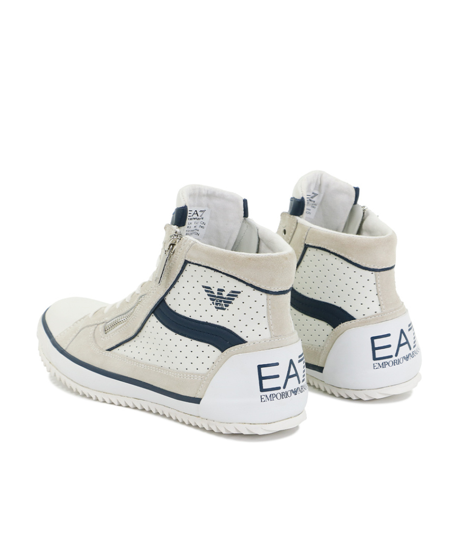 Ea7 Logo Lace Up Casual Sports Shoes In White