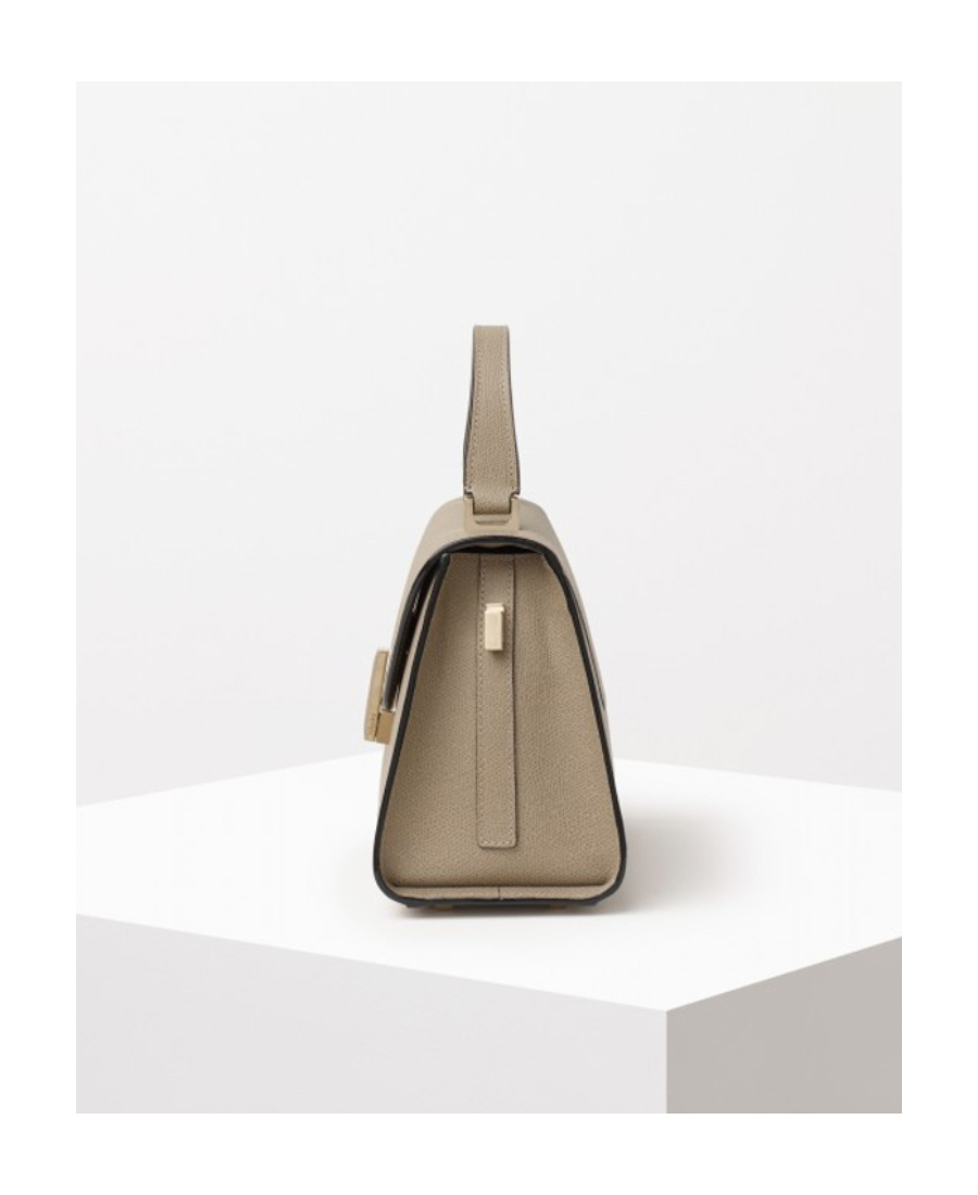 Valextra Mini Iside Grained Leather Bag In Nude