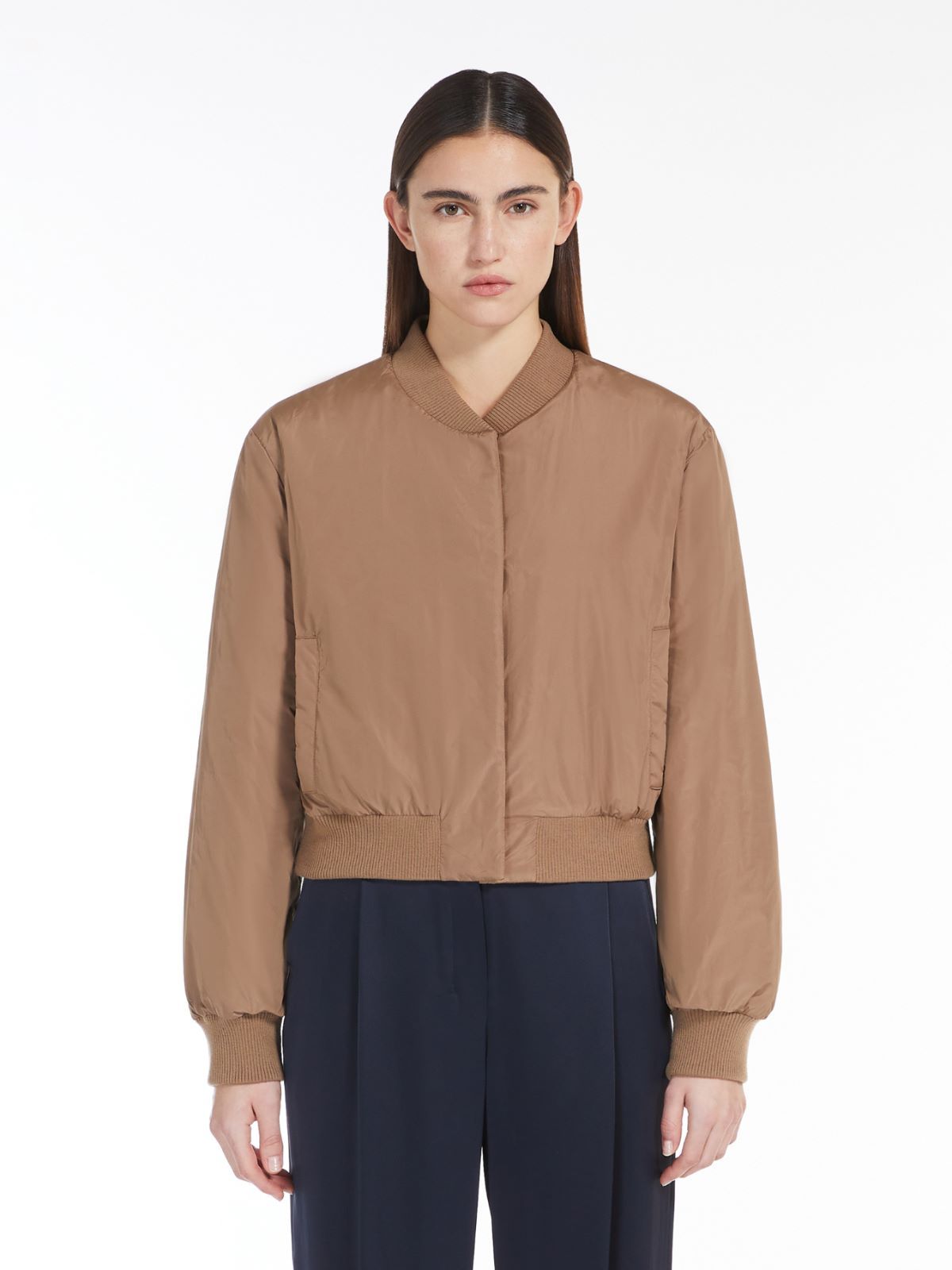 Max Mara Long-sleeved Casual Jacket In Brown