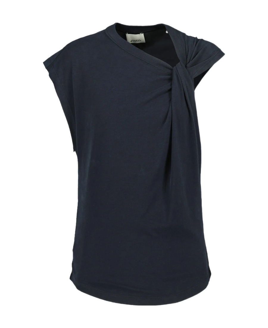 Isabel Marant Asymmetric Organic Cotton T-shirt In Black