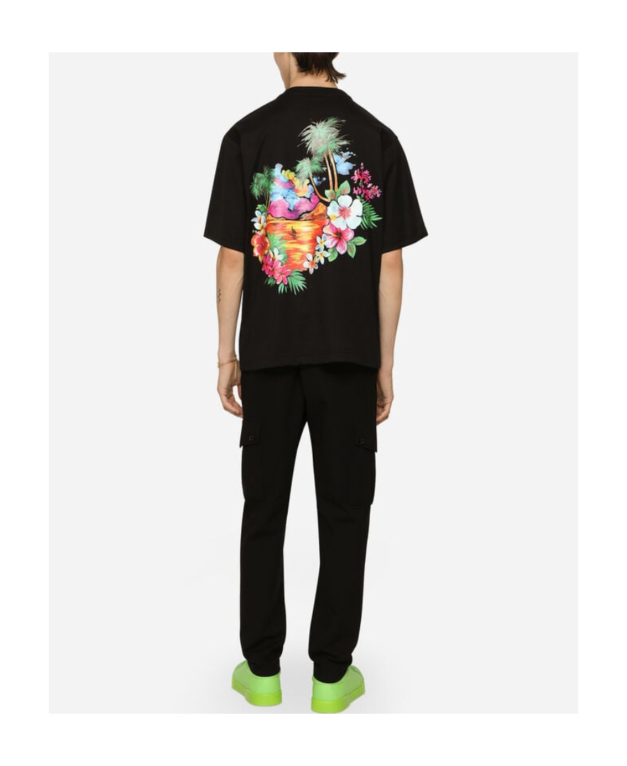 Dolce & Gabbana Logo-print Cotton T-shirt In Black