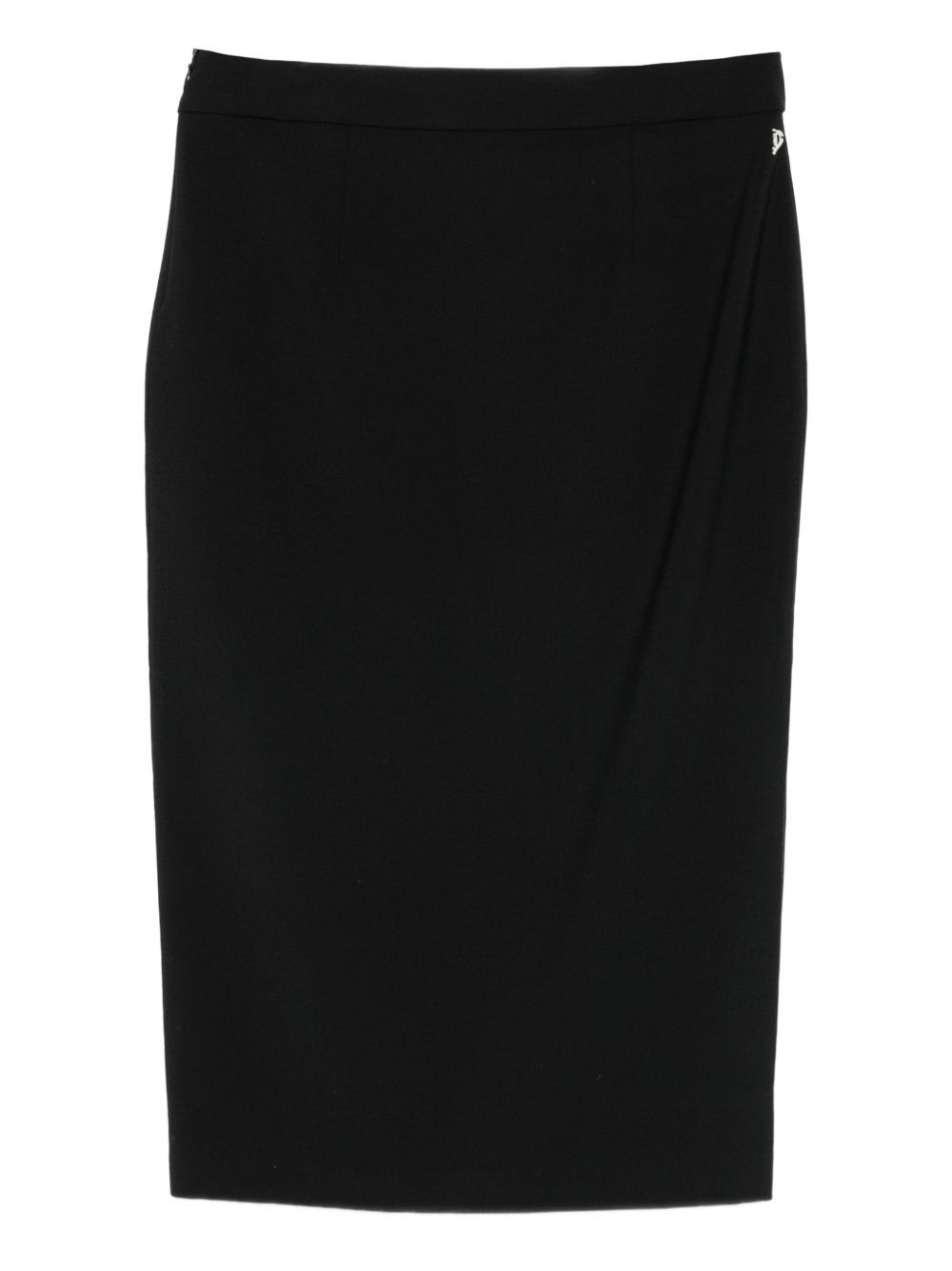 Dondup Side-split Pencil Midi Skirt In Black