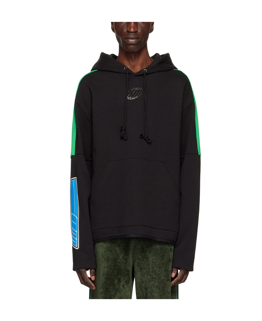 We11 Done Black Cotton Hoodie In Black