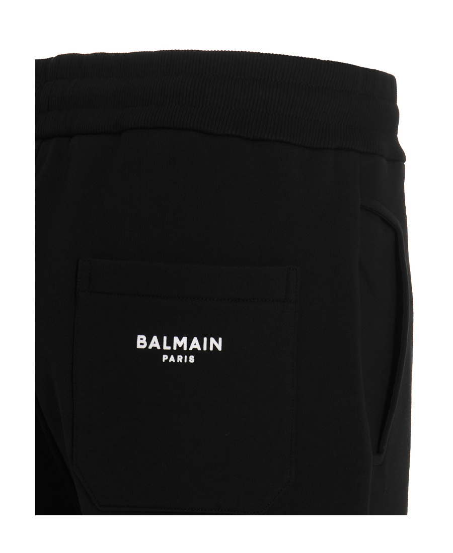 BALMAIN LOGO-PRINT TRACK SHORTS 