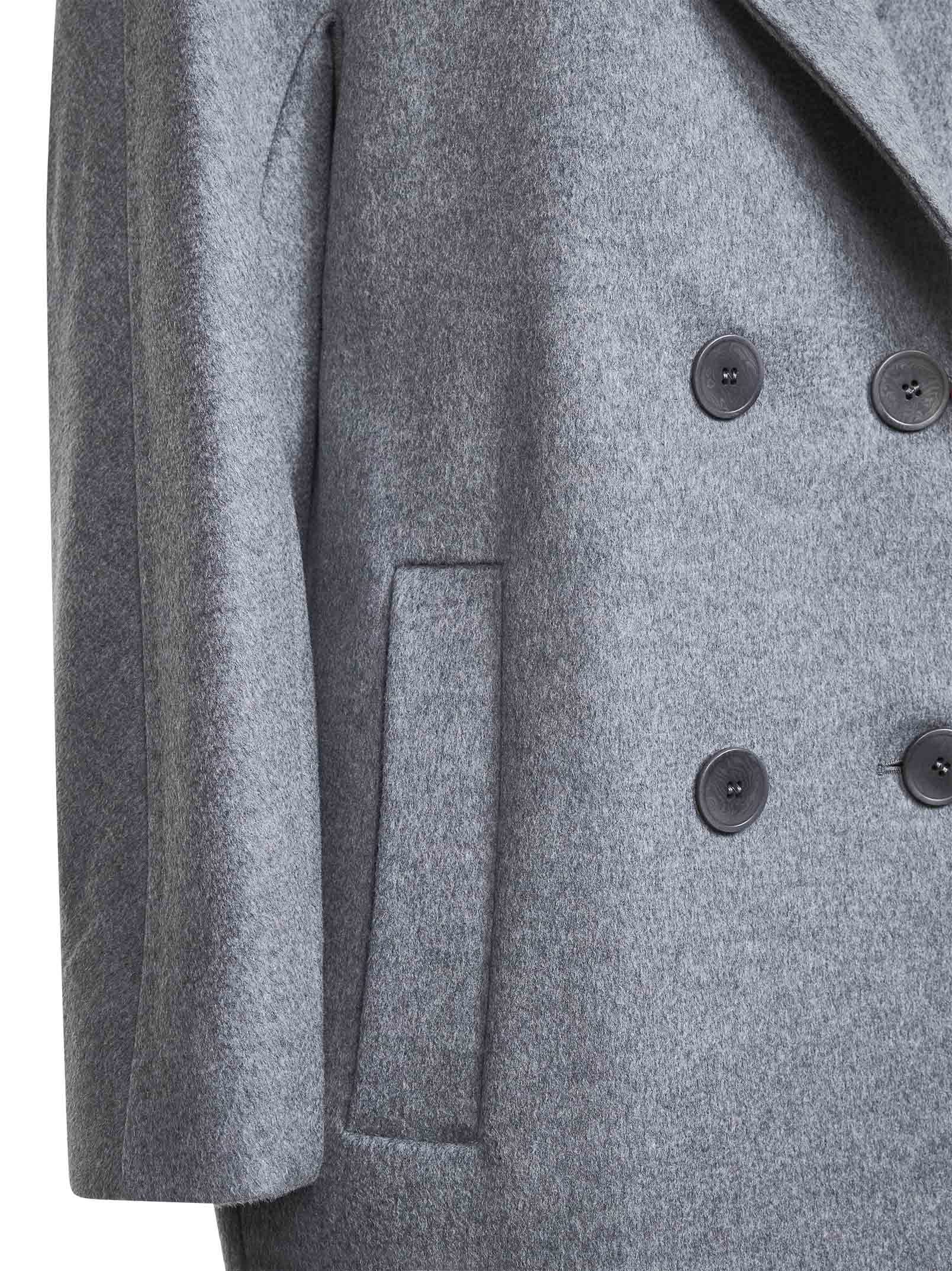 Max Mara Medium Grey Wool Broadcloth Agenda Oversized Coat In Gray