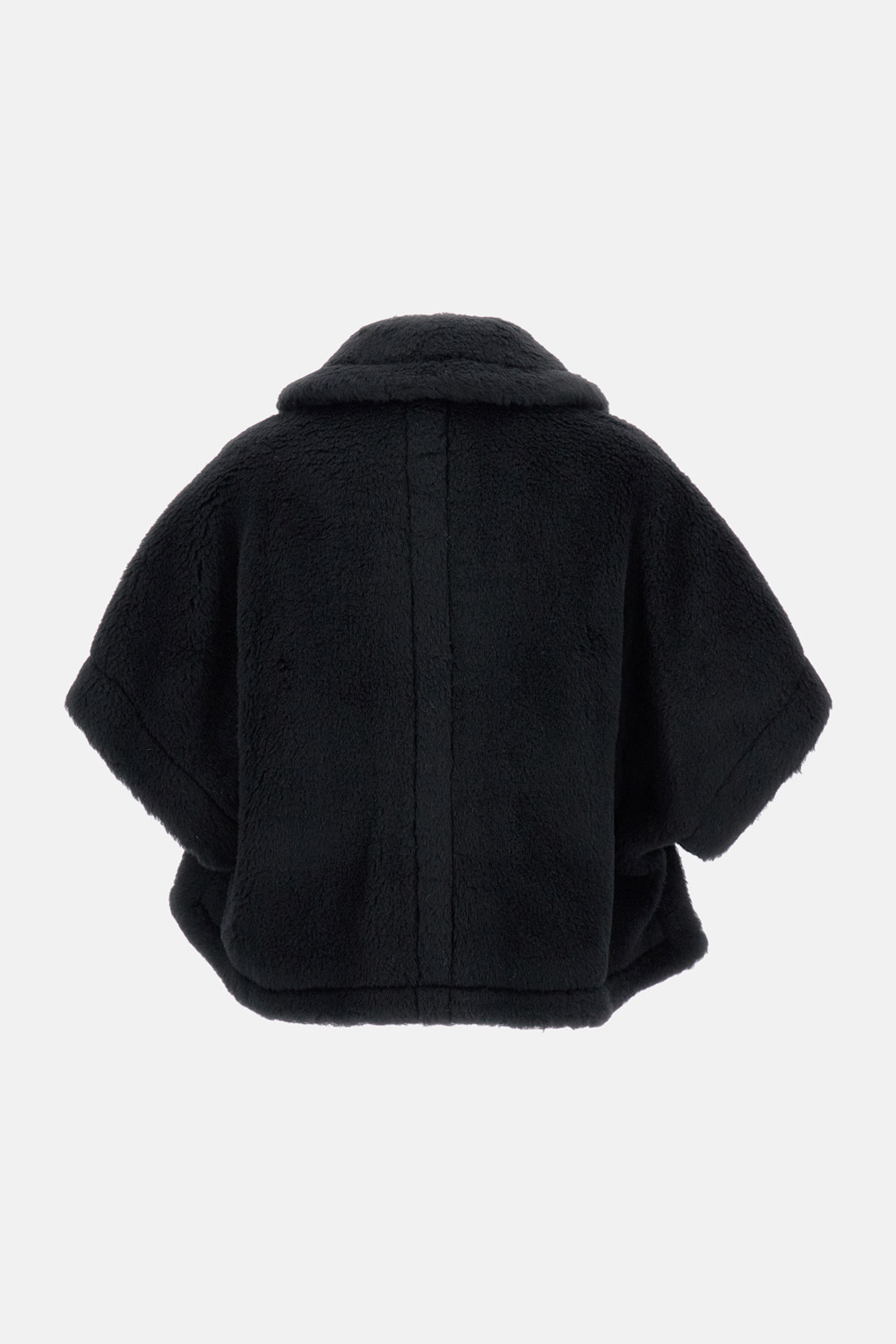 Max Mara Lapel Cape In Black