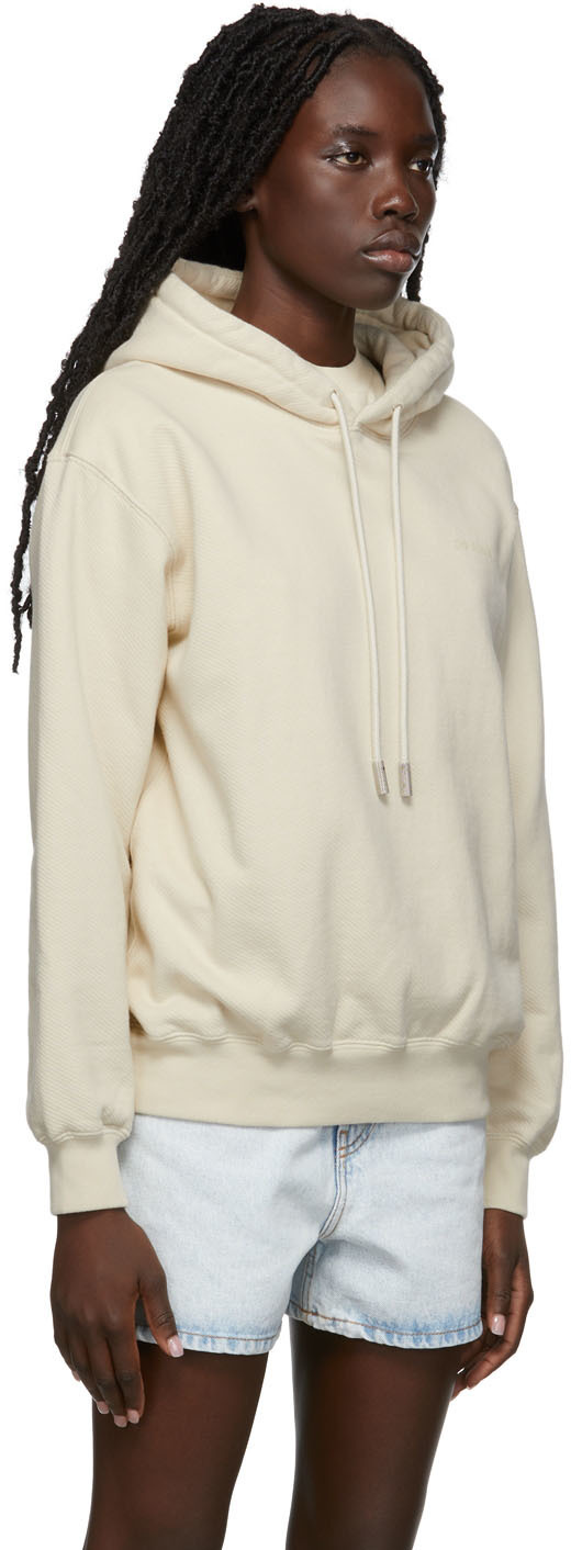 Off-white Diag-print Hoodie In White