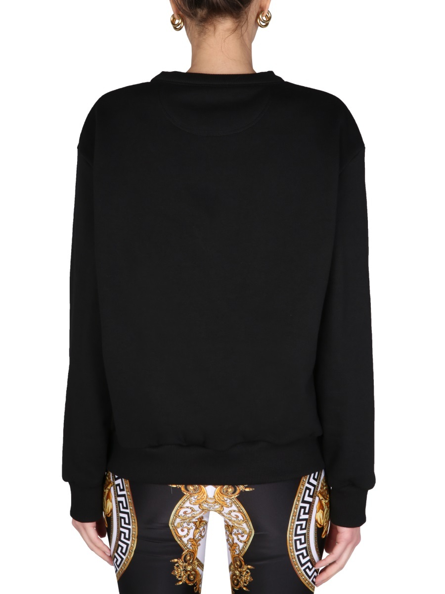 Versace Cropped "medusa" T-shirt In Black