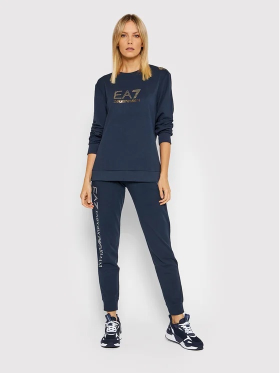 EA7 LOGO-PRINT CREW NECK SWEATSHIRT
