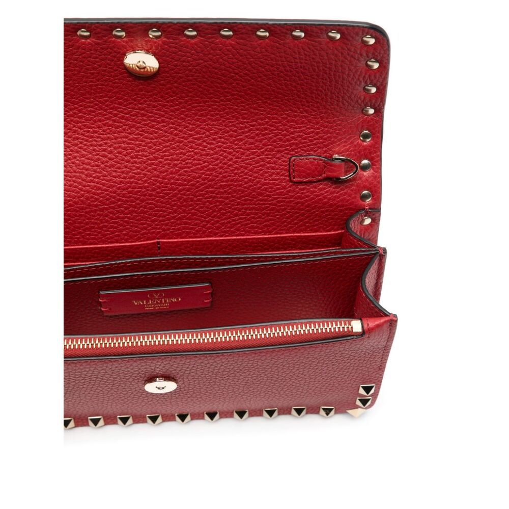 Valentino Rockstud Clutch Bag In Red
