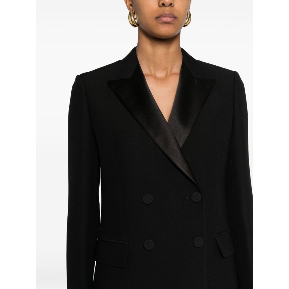 Fabiana Filippi Notched-collar Double-breasted Coat In Black