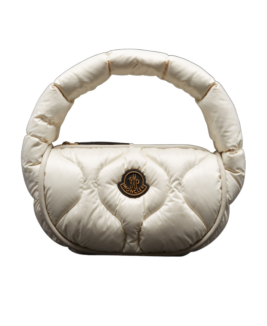 Moncler Delilah Quilted Shoulder Bag In White
