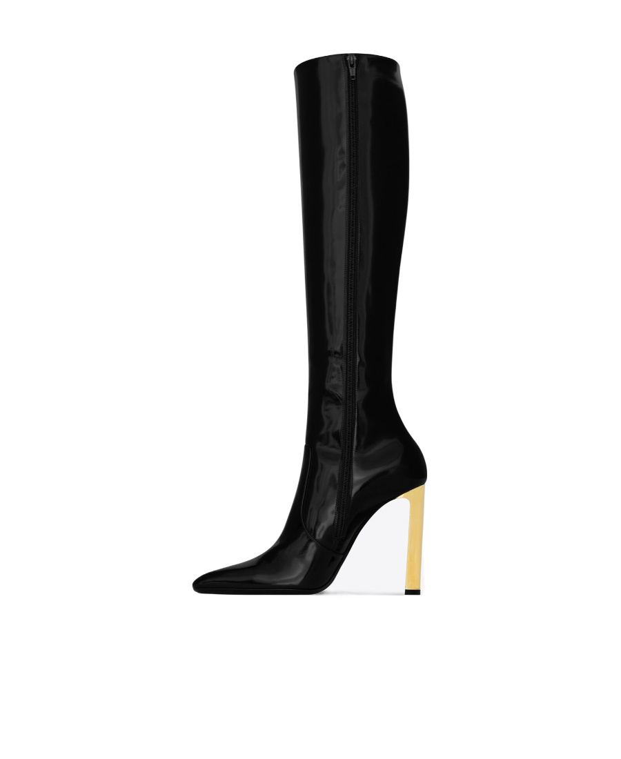 Saint Laurent Auteuil 105mm Leather Boots In Black