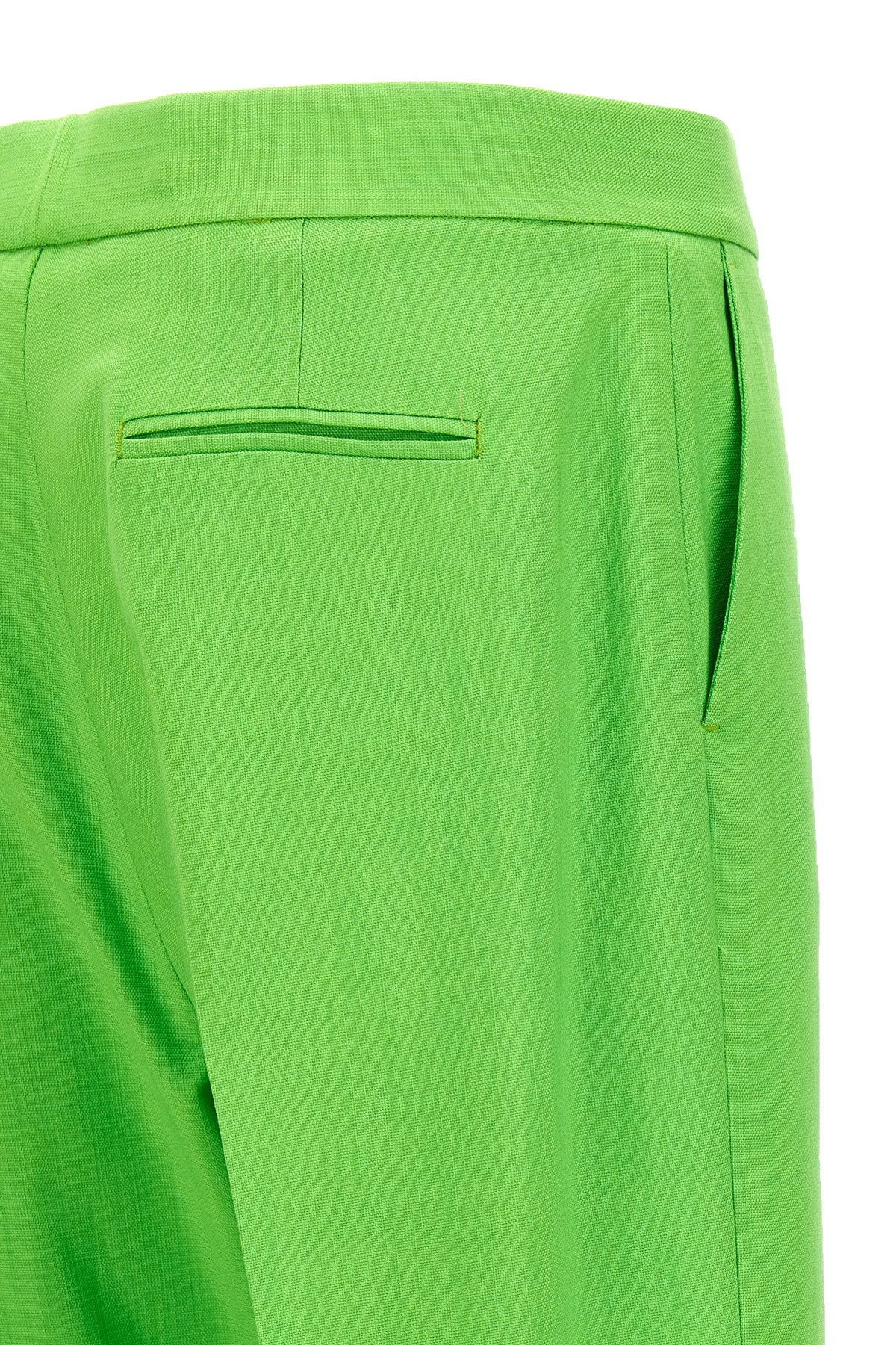 Msgm Straight-leg Cropped Trousers In Green