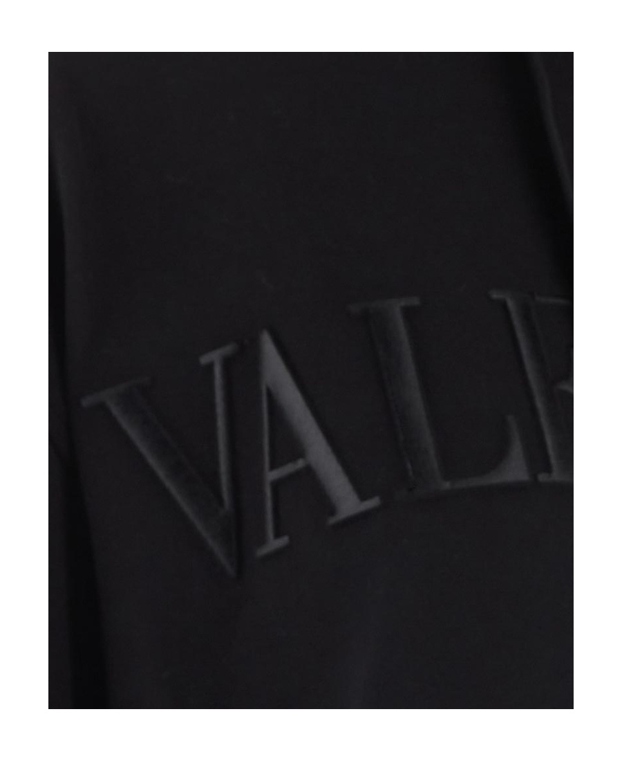 Valentino Logo-embossed Oversized Hoodie In Black