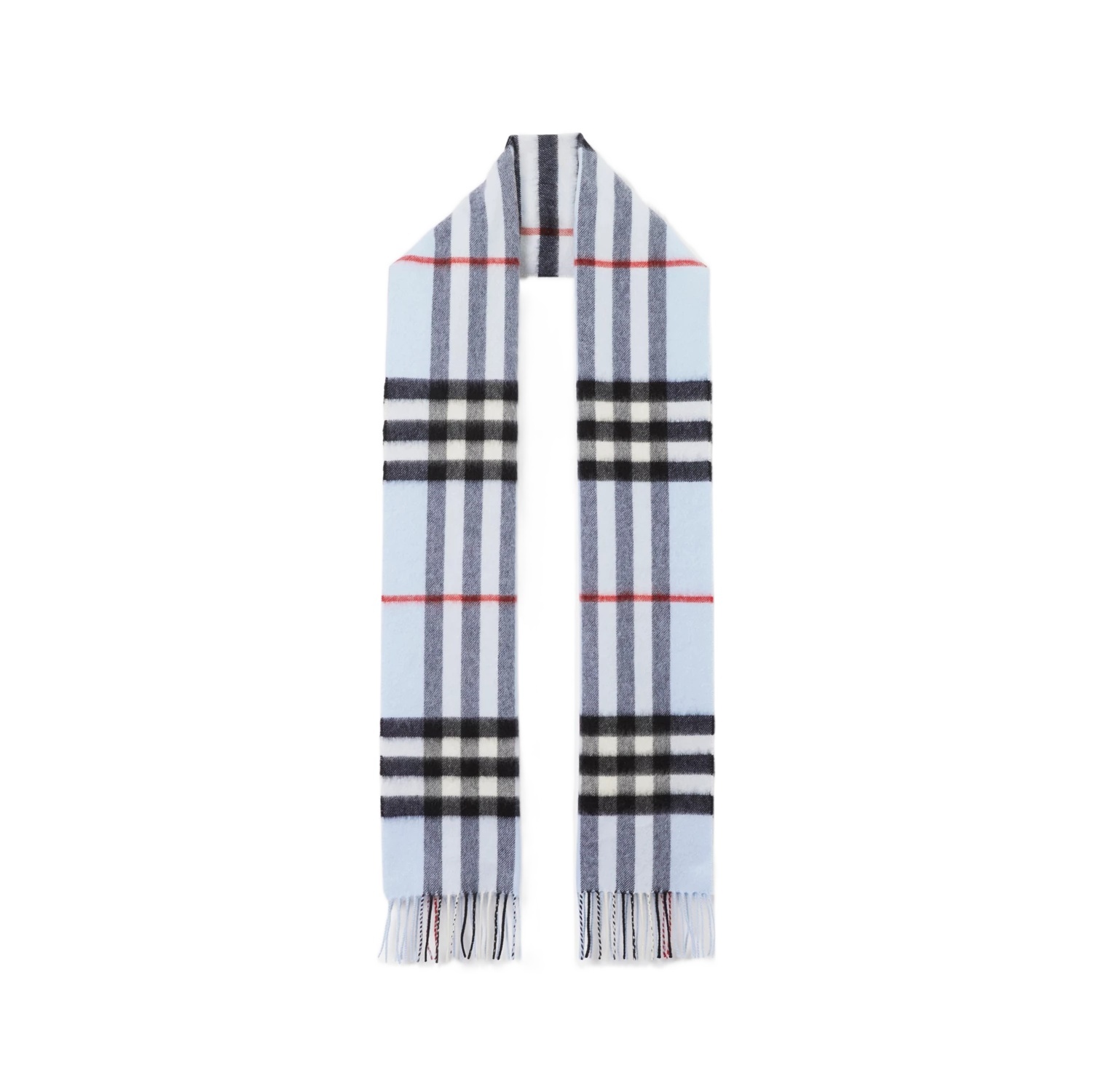Burberry Checked Cashmere Scarf In White