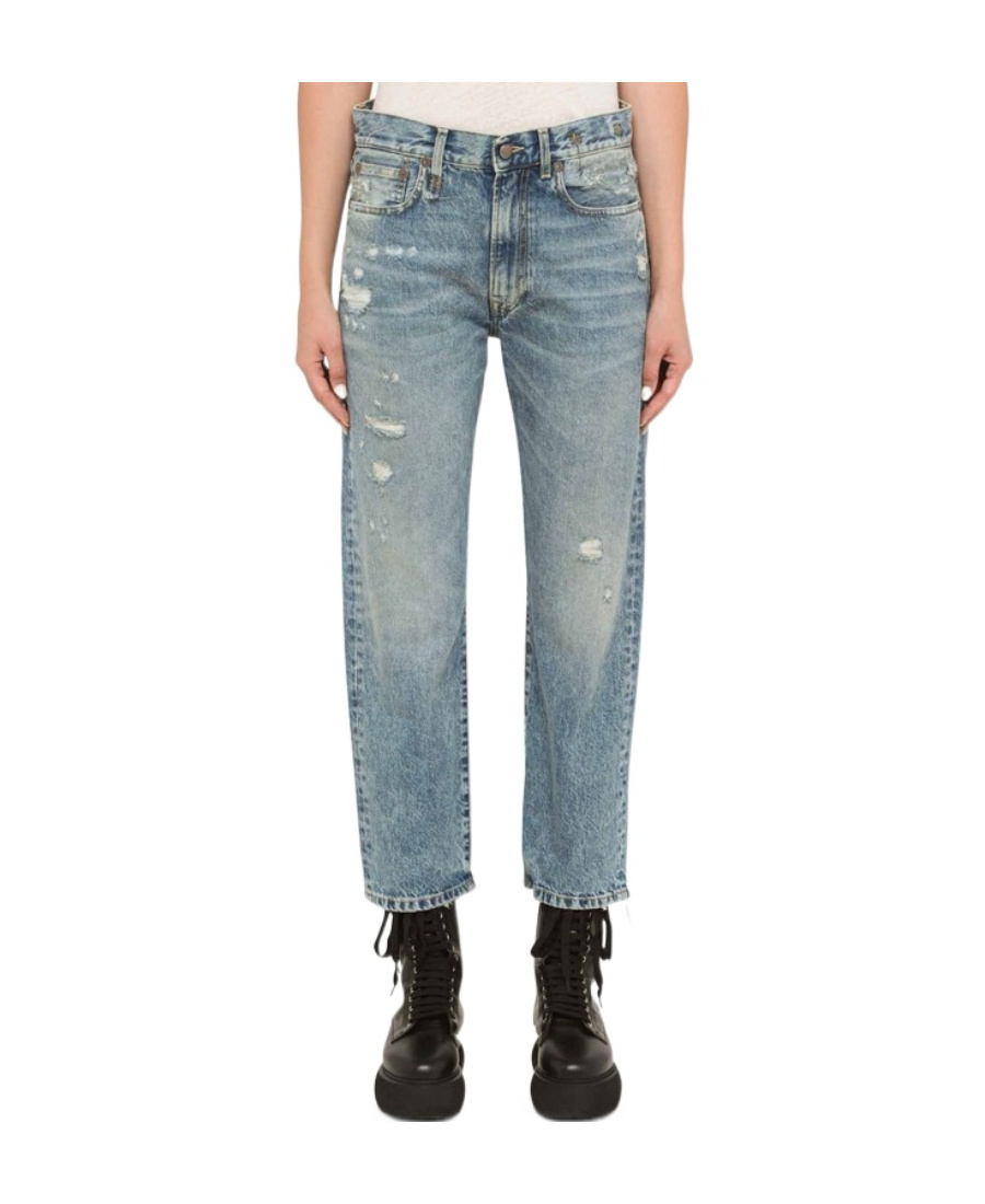 R13 Logo Regular Jeans In Gray