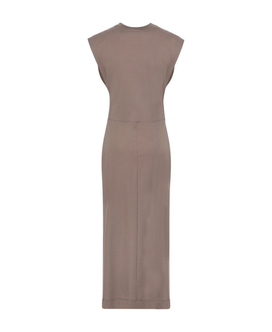 Jw Anderson Asymmetric-sleeves Slit Dress In Gray