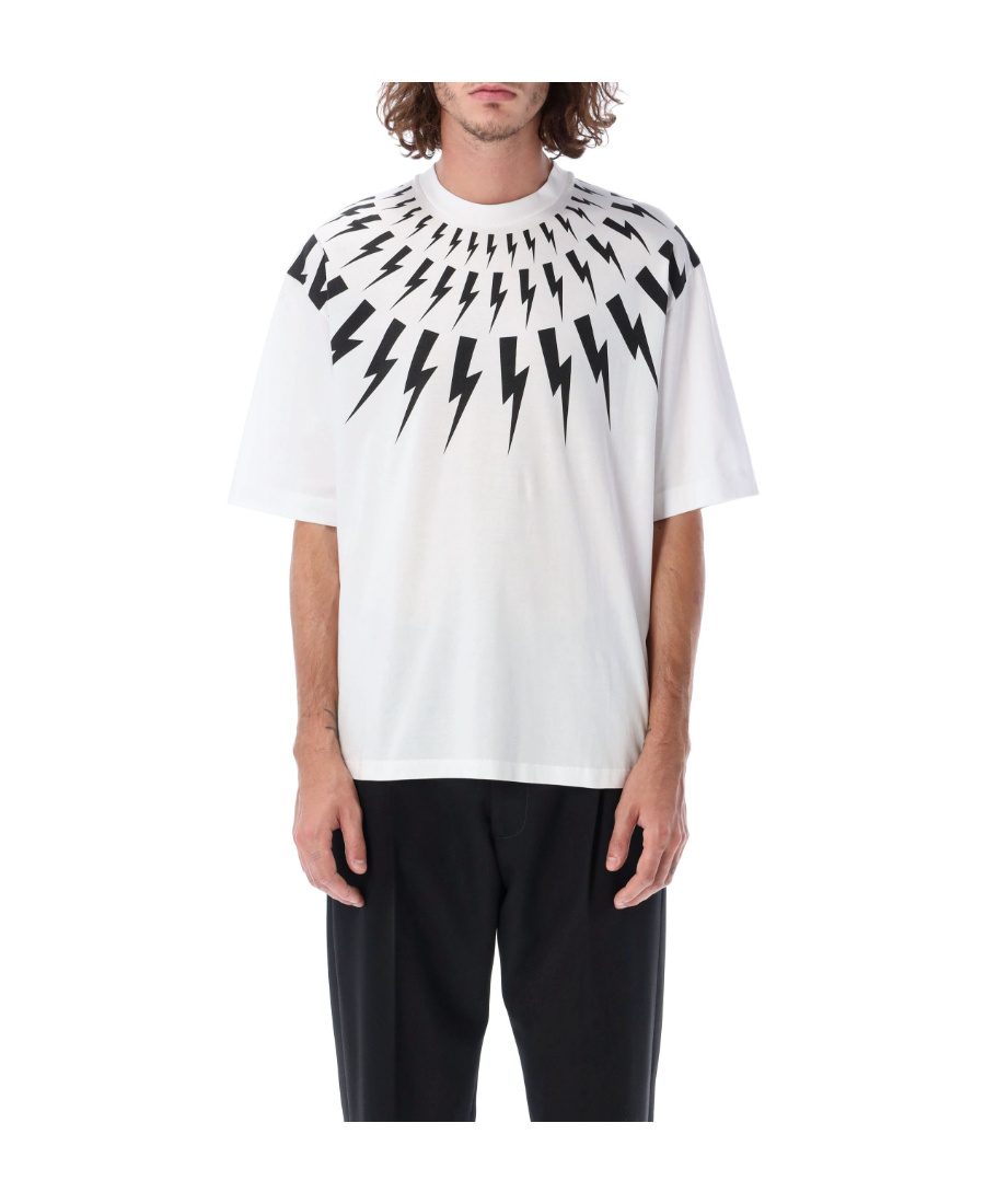 Neil Barrett Boys Thunderbolt T-shirt In White