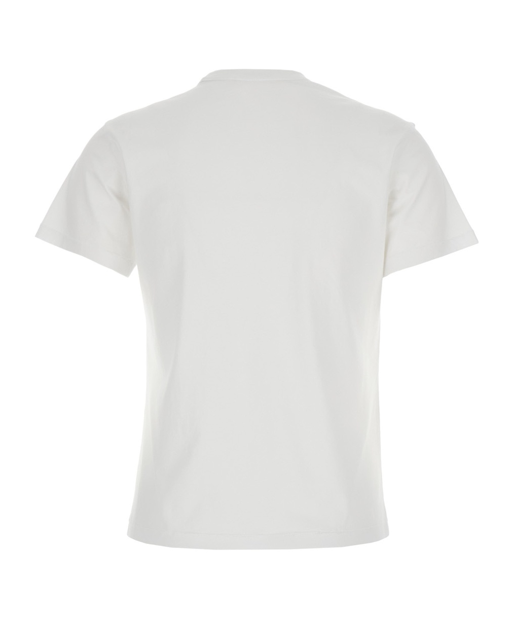 Marni White Crewneck T-shirt With Logo Lettering And Logo Print On The Front