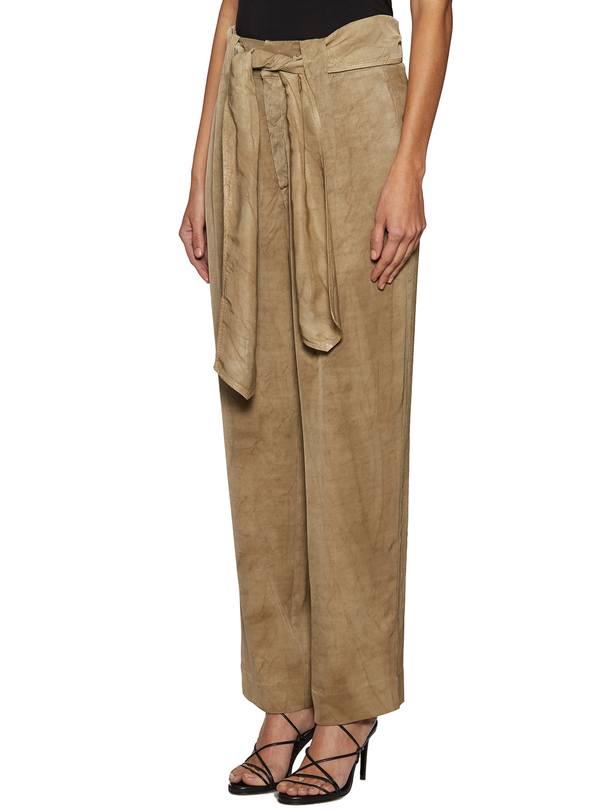 Dondup Lace Up Straight Casual Pants In Brown