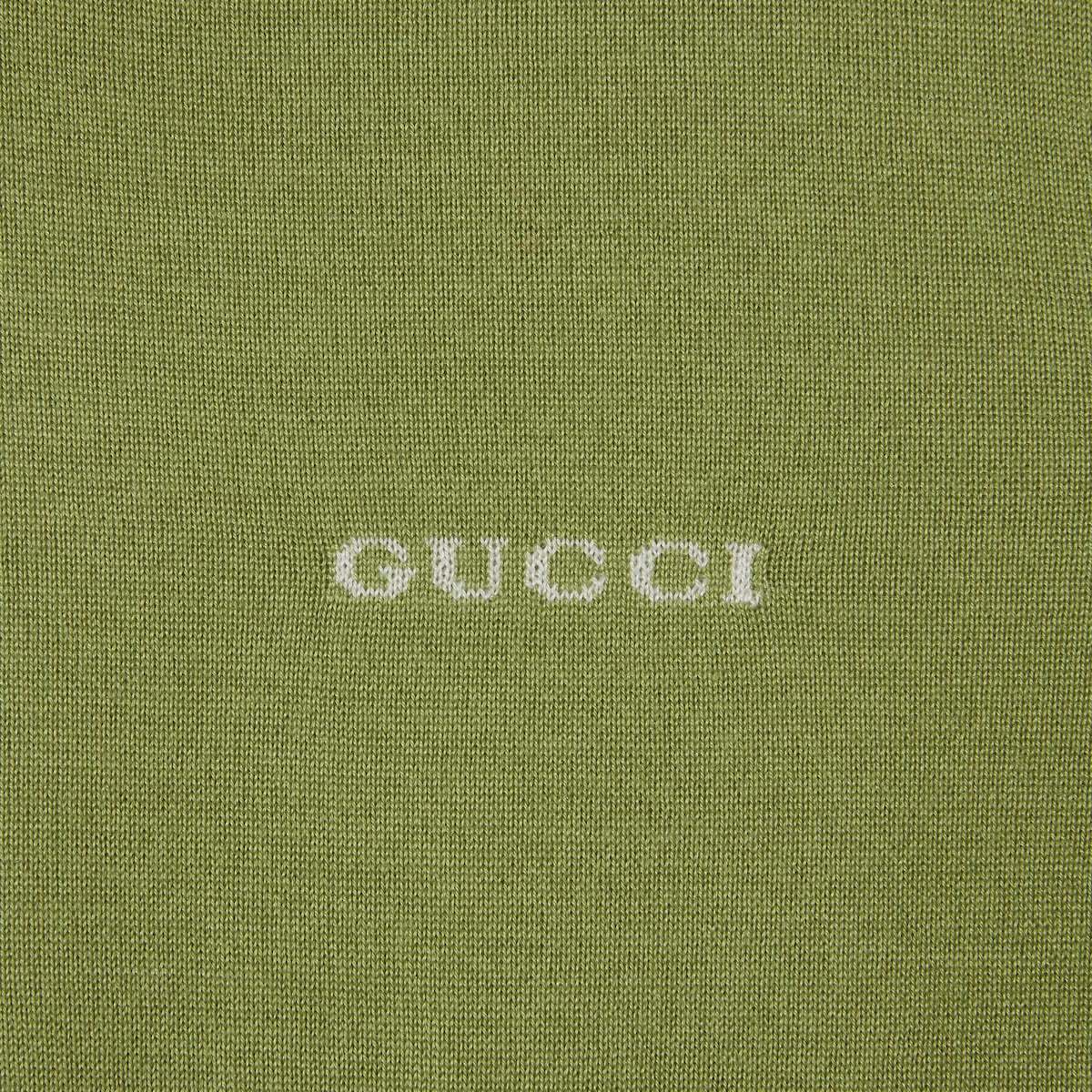Gucci Cashmere And Silk Top With Intarsia In Green