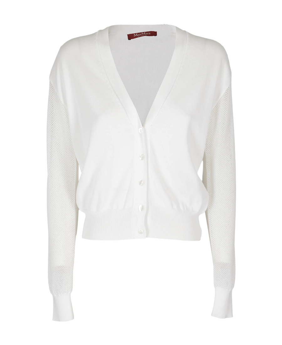 Max Mara V-neck Knitted Cardigan In White