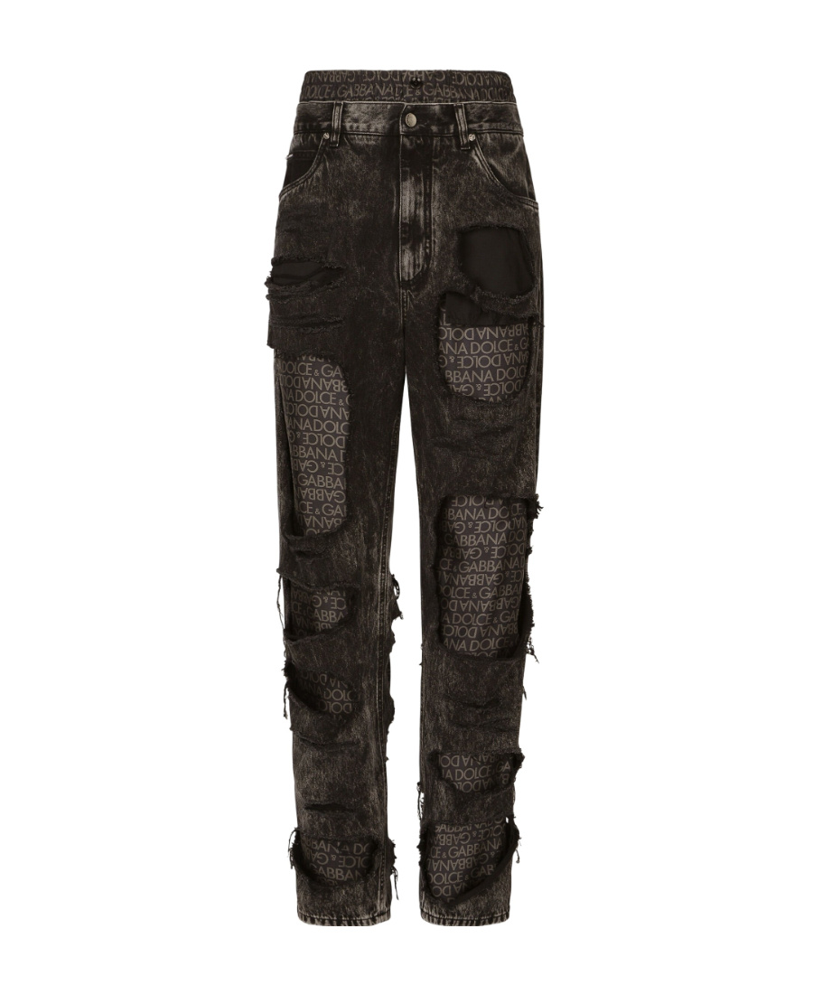 Dolce & Gabbana Straight-leg Jeans With Silk Twill Interior In Black