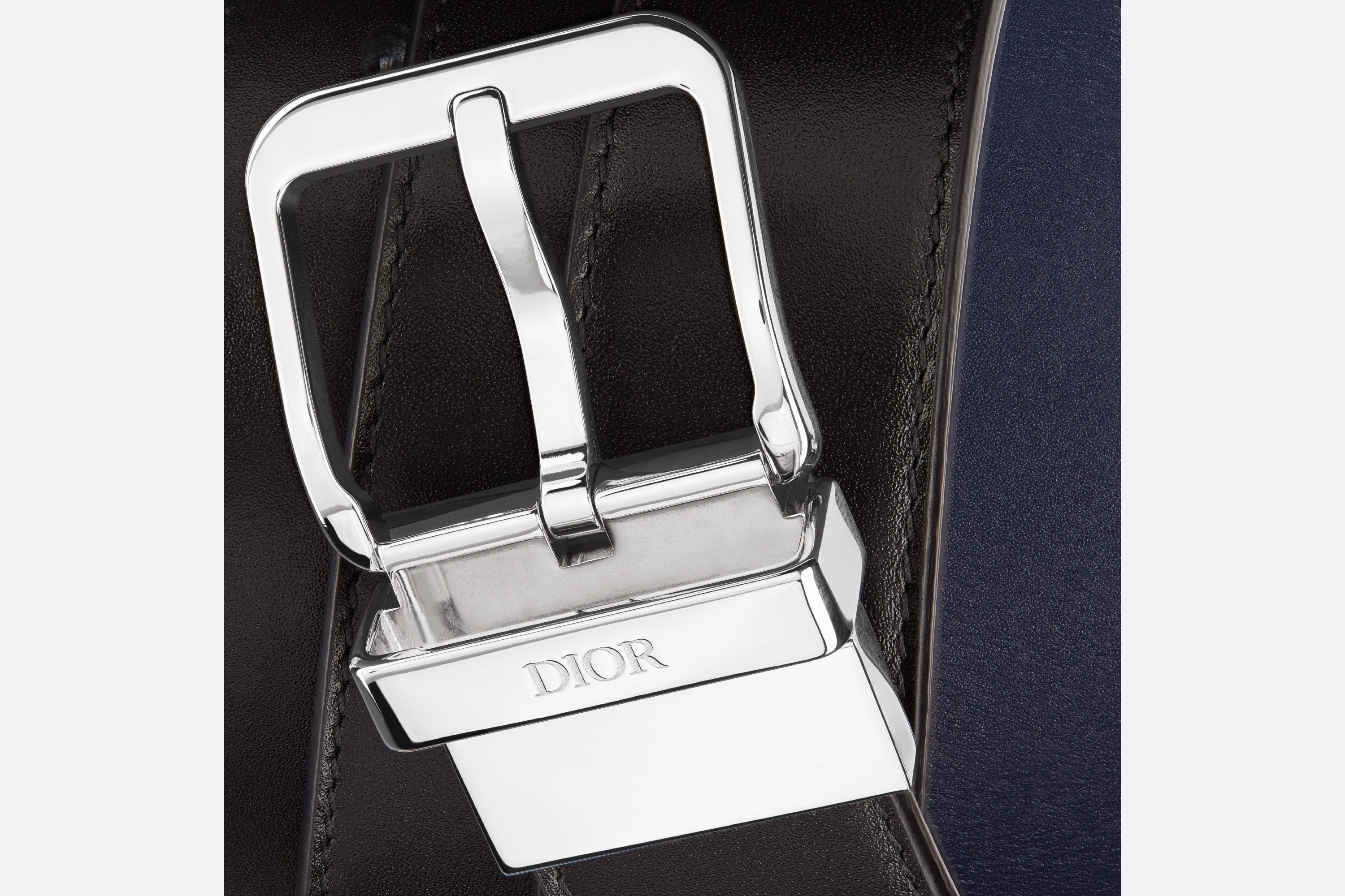 Dior Double-sided Logo Belt In Black