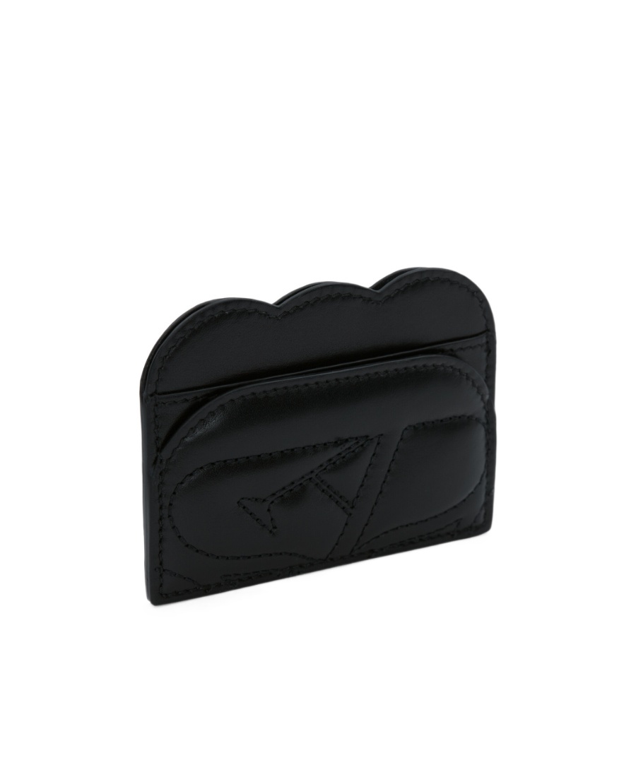 Shop Alexander Mcqueen Seal Logo Quilted Cardholder In Black