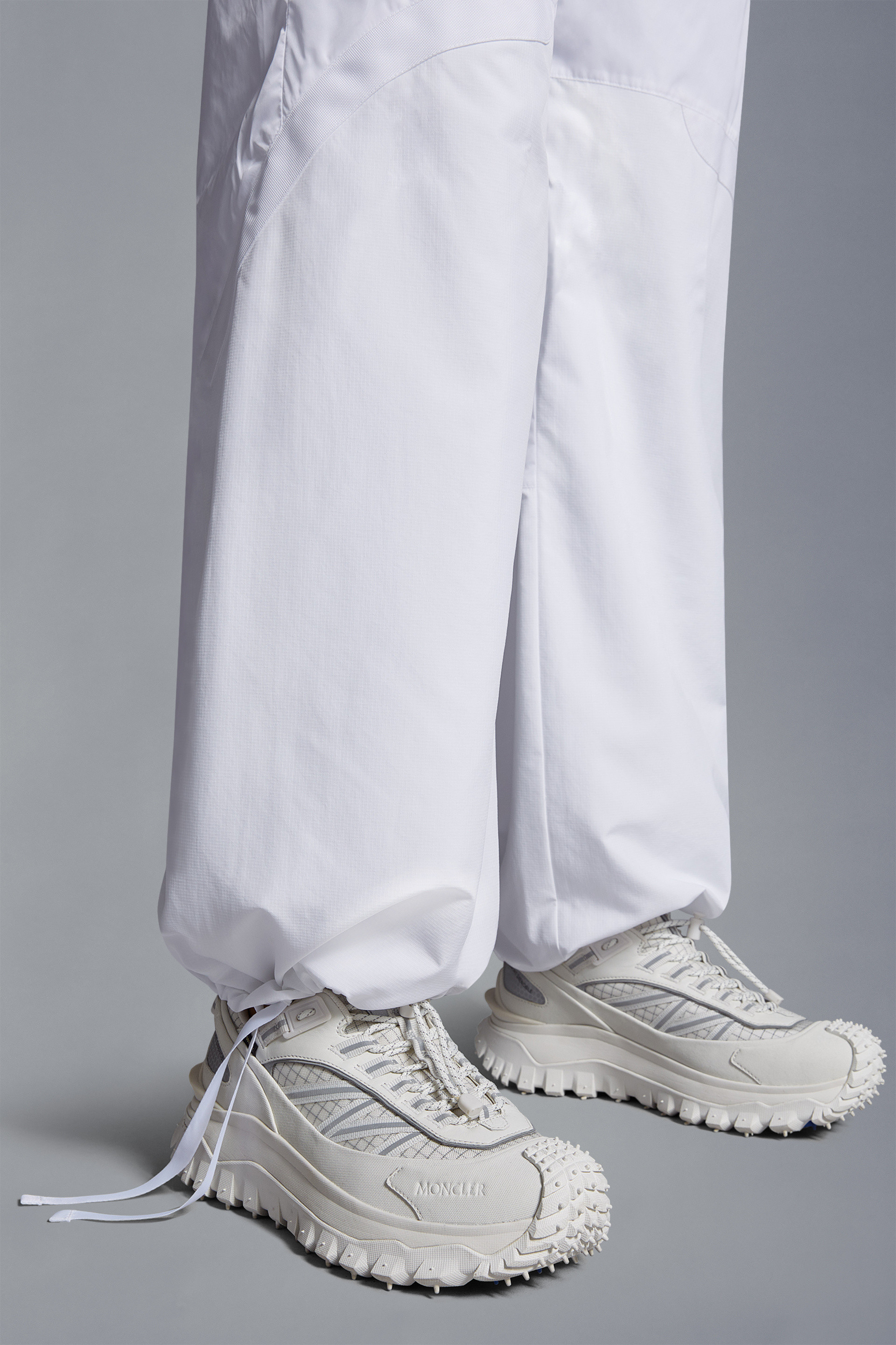 Moncler Nylon Pants Drawstring Hems In White