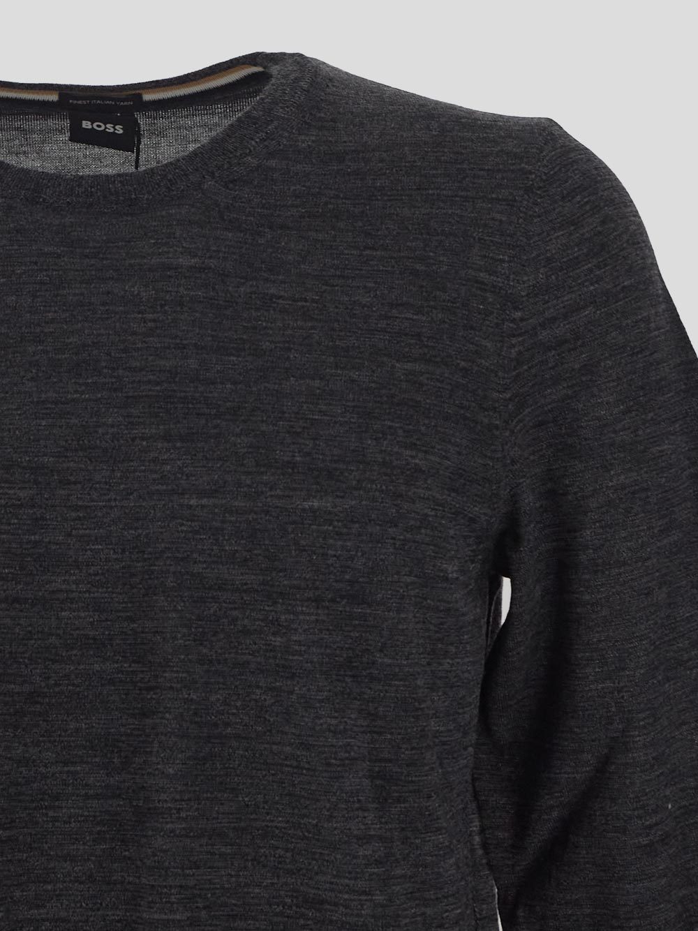 Shop Hugo Boss Crew Neck Pullover Sweater In Black