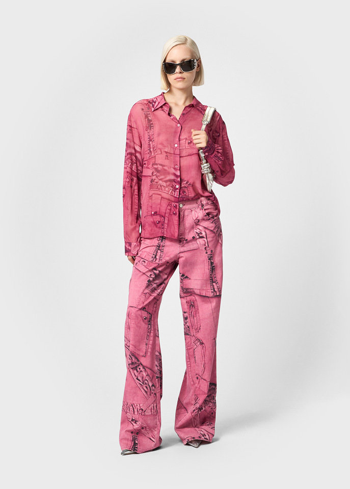 Blumarine Long-sleeved Shirt In Red
