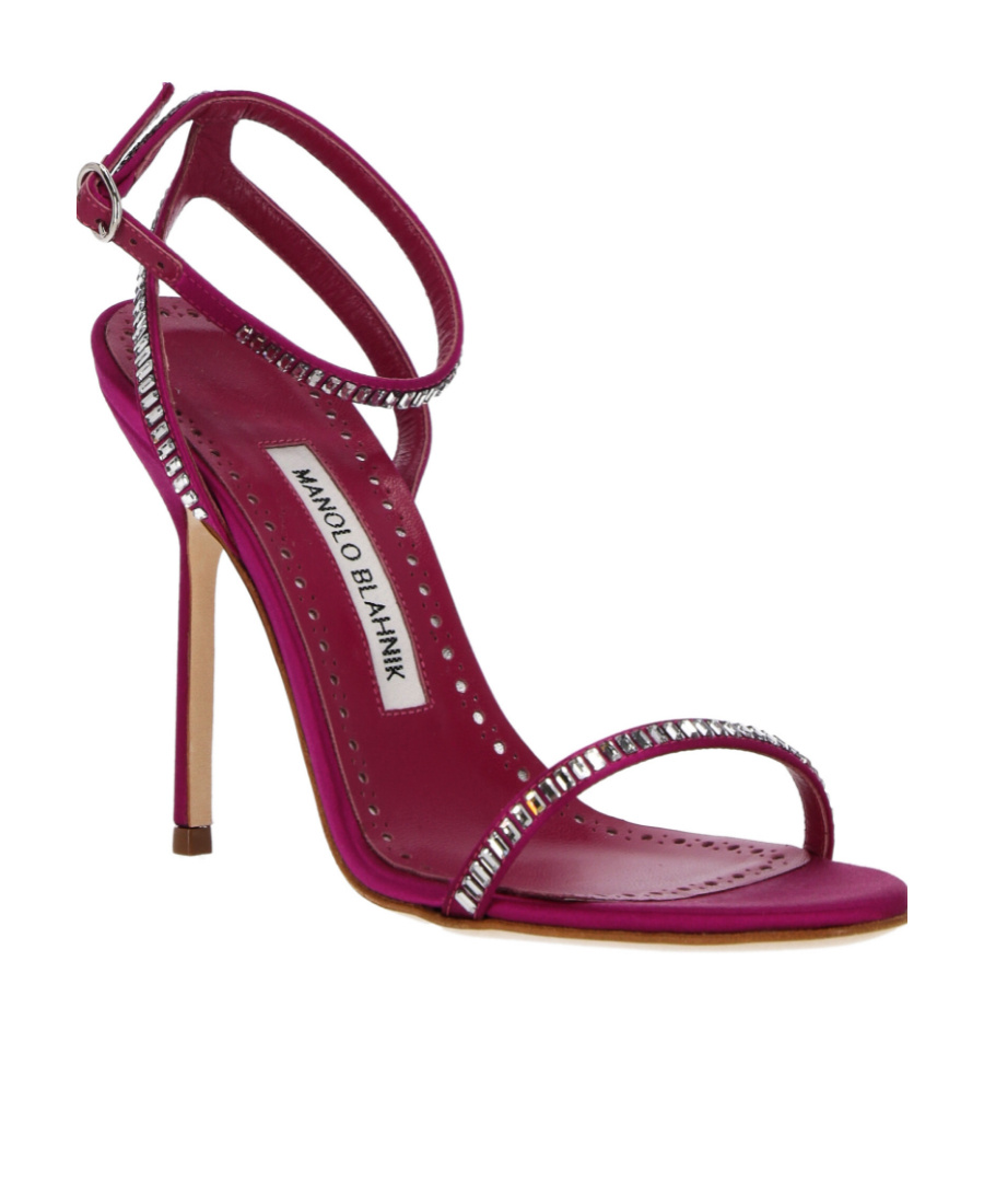 Manolo Blahnik Logo High-heeled Sandals In Red