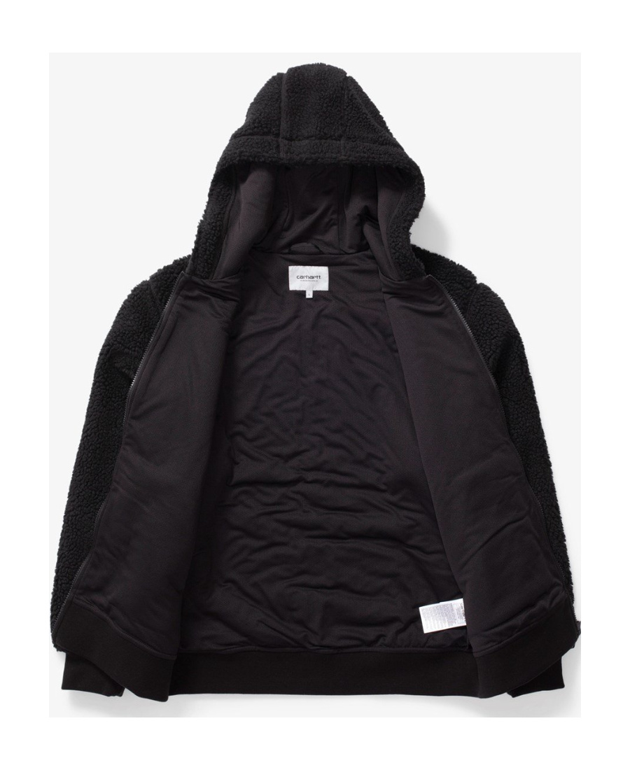 Carhartt Wip Active Liner Fleece Drawstring Hooded Jacket In Black