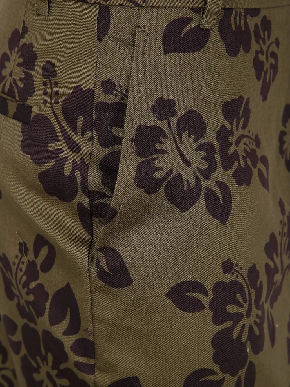 Aspesi Hibiscus Print Cotton Midi Skirt