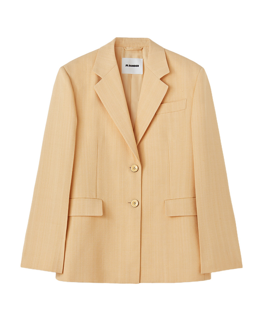 Jil Sander Single-breasted Crepe Blazer In Nude