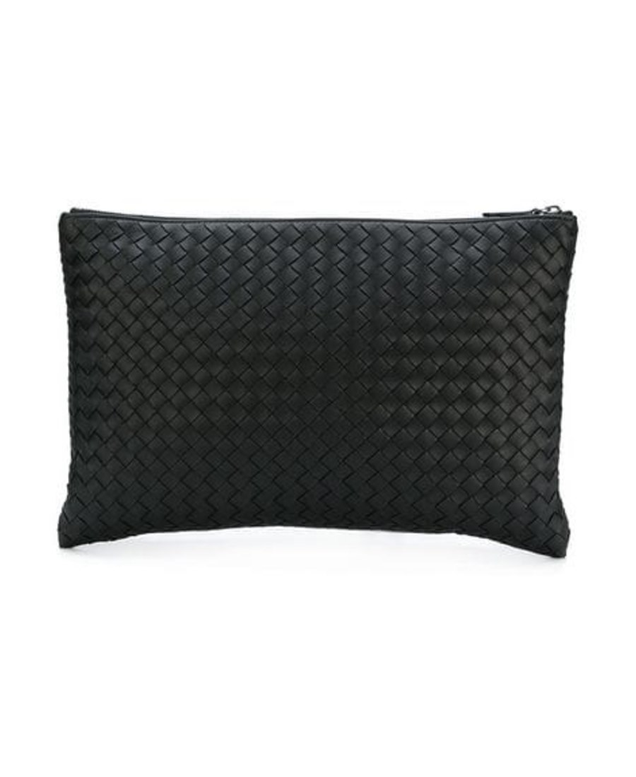 Bottega Veneta Intrecciato Weave Pouch In Black