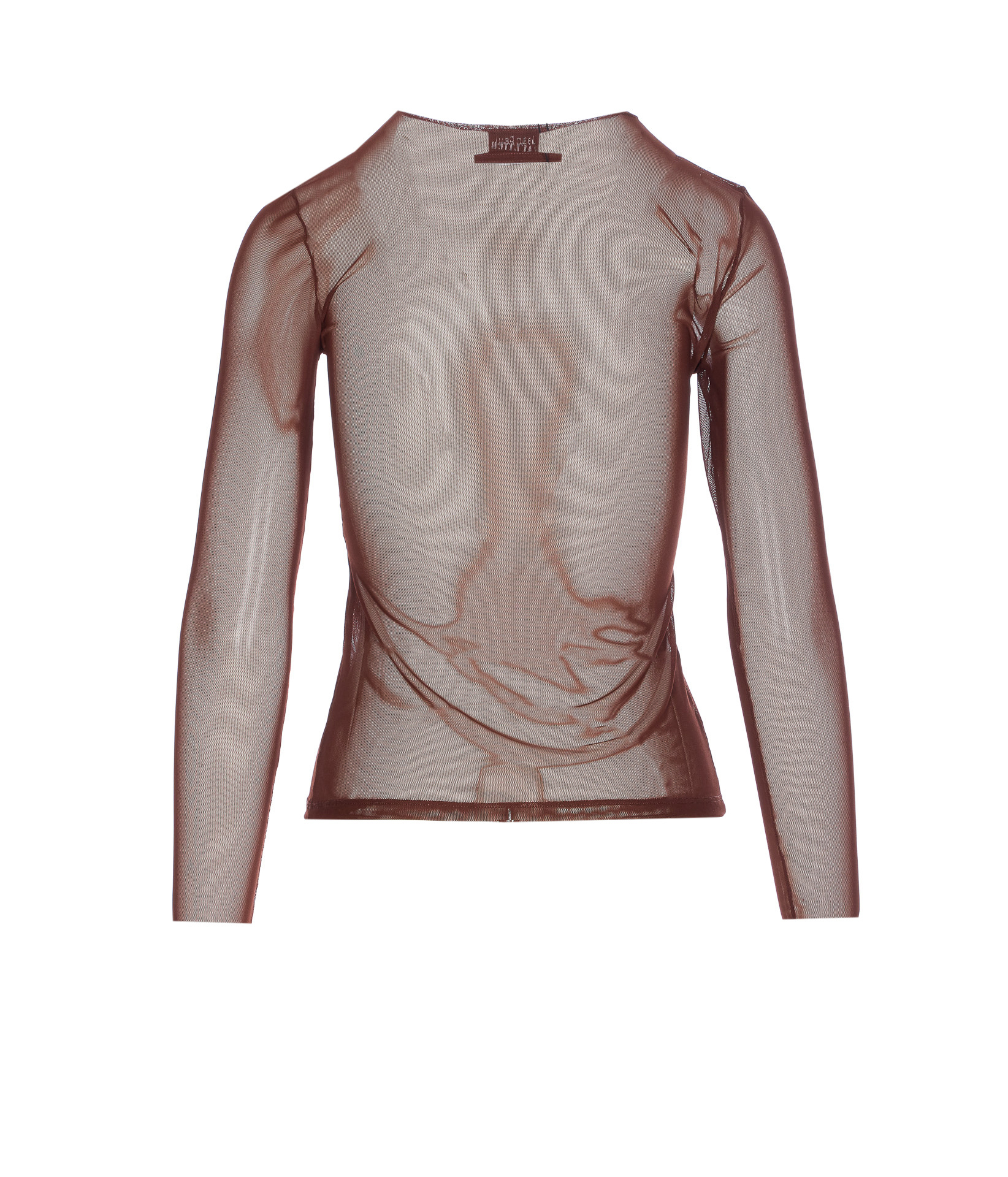 Jean Paul Gaultier Graphic Print Long Sleeve Crewneck Top In Brown