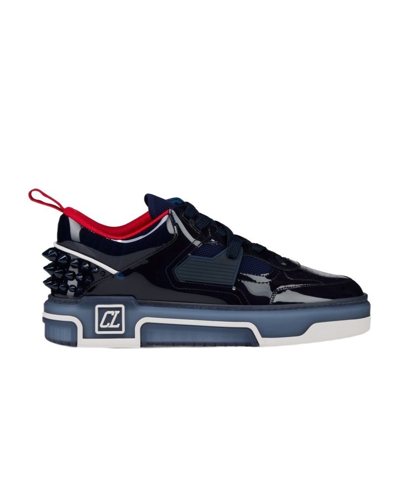 Christian Louboutin Mens Zaffiro Astroloubi Leather Trainers In Blue